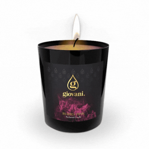 Designerska świeca o zapachu perfum Giovani Bubble Pink
